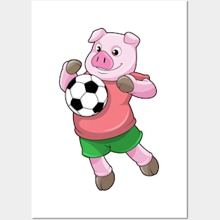 Pig at Soccer Sports Posters and Art